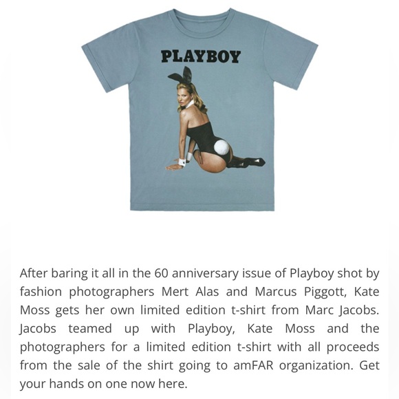 Marc Jacobs x Playboy amfAR Kate Moss Tee, size Medium - Picture 5 of 6